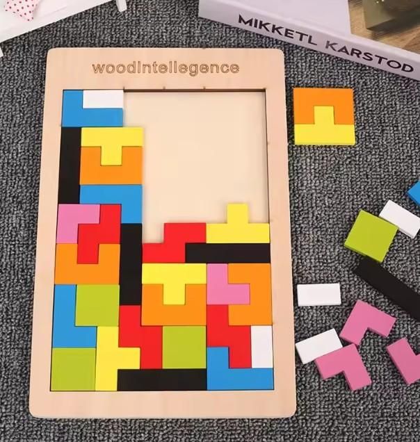 Wooden Intelligence Tetris Jigsaw Puzzle Set