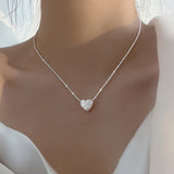 925 Sterling Girls Hammer pattern Love Necklace