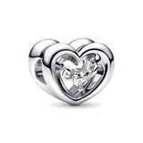 Pandora Love You Mom Double Heart