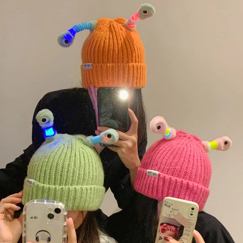 Glowing Little Monster Knit Hat