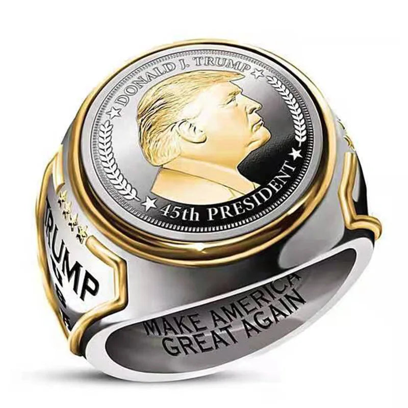 USA President Trump Ring - 925 Silver