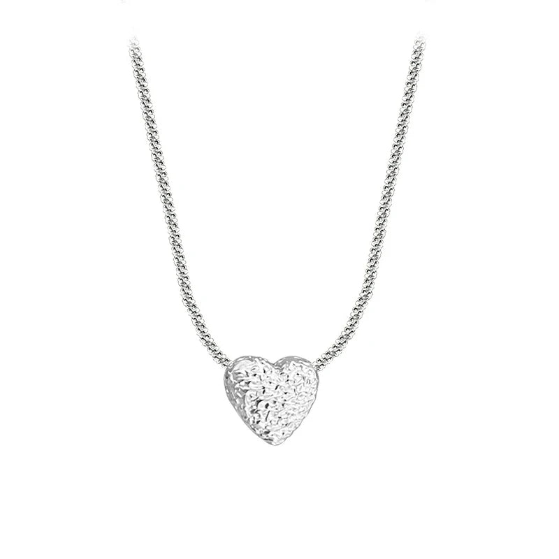 925 Sterling Girls Hammer pattern Love Necklace