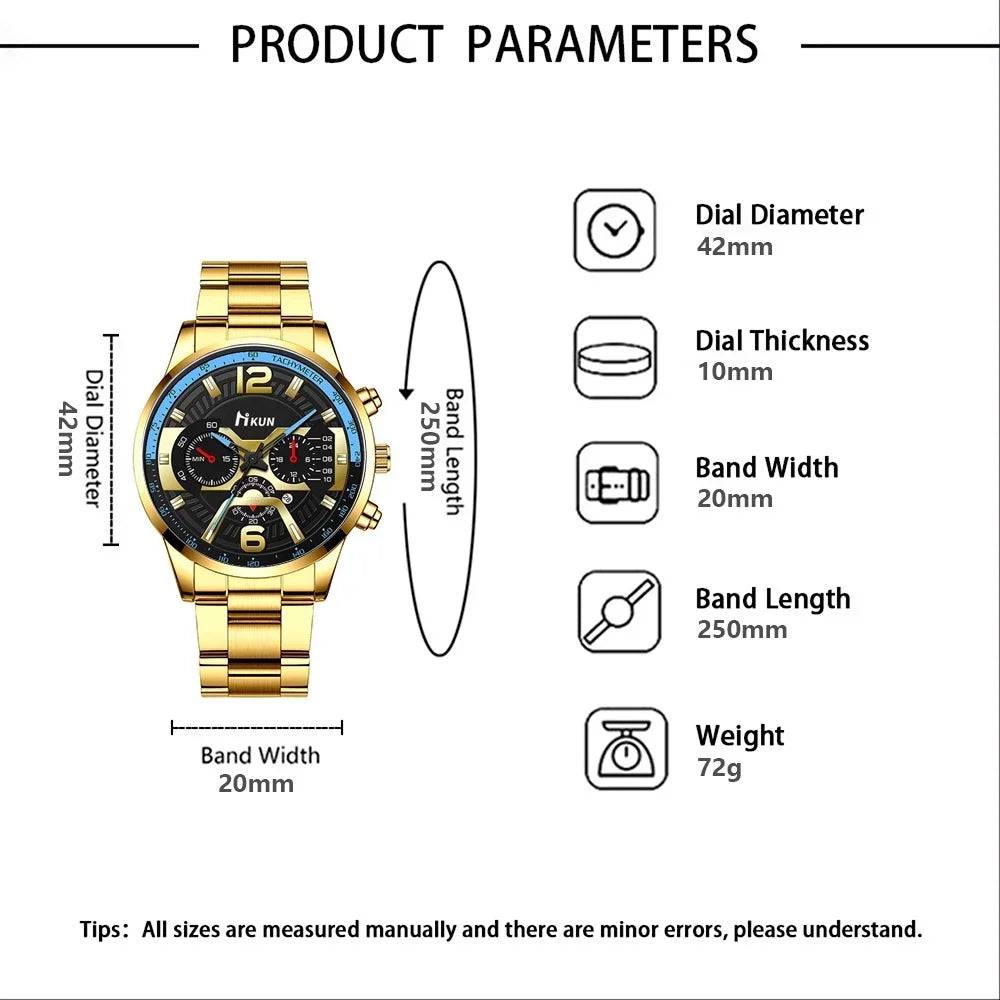 Luxury Gold Stainless Wristwatch